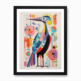 Colourful Scandi Bird Albatross Art Print