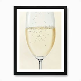 Champagne Glass Bar Cart Art Print