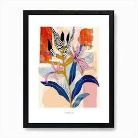 Colourful Flower Illustration Poster Lobelia 1 Art Print