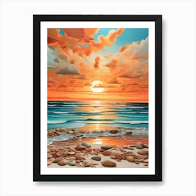 Sunset On The Beach 28 Art Print