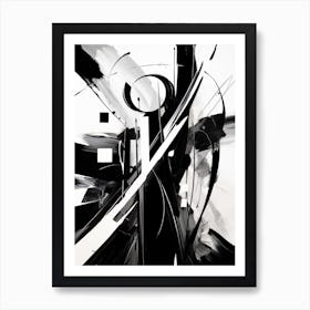 Exploration Abstract Black And White 4 Art Print