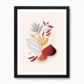 Chili Powder Spices And Herbs Minimal Line Drawing 3 Art Print