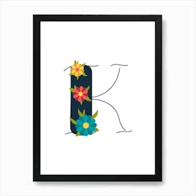 Living Room Floral Letters 11 Art Print