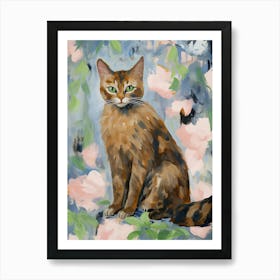 A Somali Cat Painting, Impressionist Painting 2 Art Print