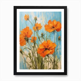 Fall Flower Painting Love In A Mist Nigella 3 Art Print