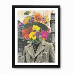 Dublin   Floral Retro Collage Style 3 Art Print