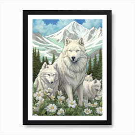Wolf Pack Scenery 9 Art Print
