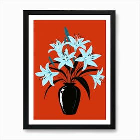 Blue Lilies 7 Art Print