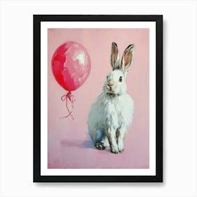 Cute Arctic Hare 2 With Balloon Art Print