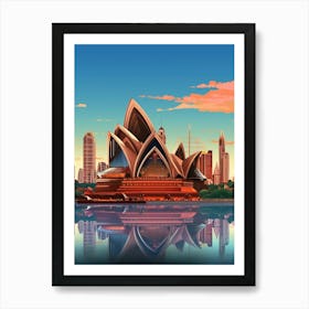 Sydney Opera House Pxiel Art 3 Art Print