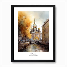 Saint Petersburg, Russia 1 Watercolor Travel Poster Art Print