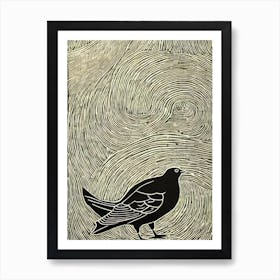 Pigeon Linocut Bird Art Print