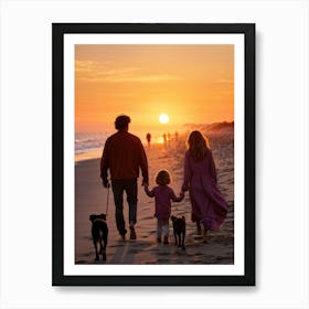 A Jubilant Family Of Four A Pair Of Young And Old Alongside A Couple Of Dogs Who Belong To Them S (6) Art Print