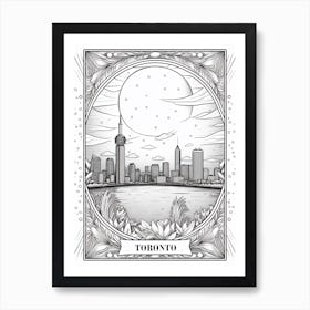 Toronto, Canada, Tarot Card Travel  Line Art 3 Art Print