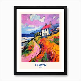 Tywyn Wales Uk Travel Poster Art Print