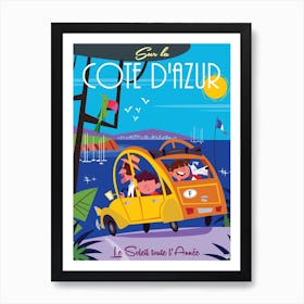 Cote D Azur Poster Blue Art Print