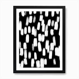 Black And White Brush Strokes Art Print