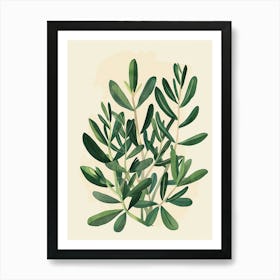 Jade Plant Minimalist Illustration 8 Art Print