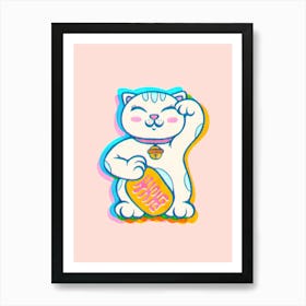 Lucky cat. Maneki Neko. Art Print