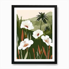 White Flowers In The Garden Art Print