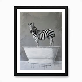 Zebra In Bathtub Art Print