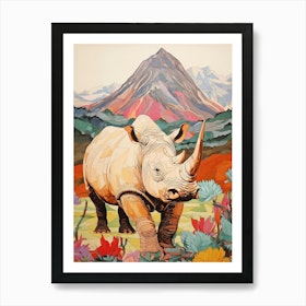 Detailed Pencil Crayon Drawing Inspired Rhino Art Print