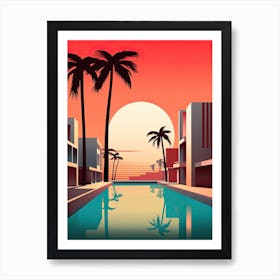 Miami Beach Florida, Usa, Bold Outlines 1 Art Print