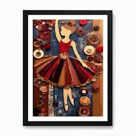 Ballerina Girl Collage Art Print