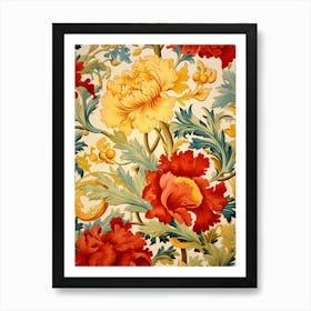 Floral Wallpaper 392 Art Print