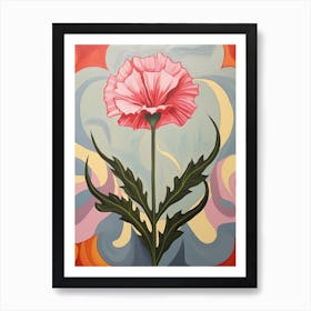 Carnation Dianthus 7 Hilma Af Klint Inspired Pastel Flower Painting Art Print