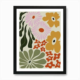 Vintage Floral Dreamscape Art Print