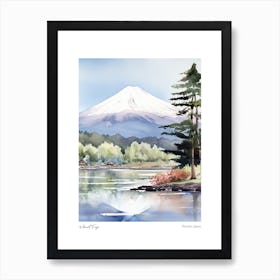 Mount Fuji, Japan 3 Watercolour Travel Poster Art Print