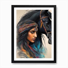 egpiten Woman And Horse Art Print