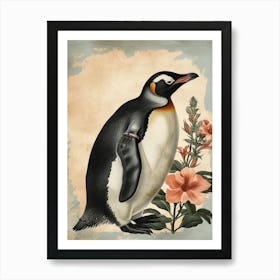 Adlie Penguin Isabela Island Vintage Botanical Painting 3 Art Print