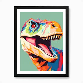 Colourful Dinosaur Allosaurus 2 Art Print