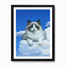 Cat On Cloud Art Print