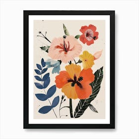 Painted Florals Hibiscus 1 Art Print