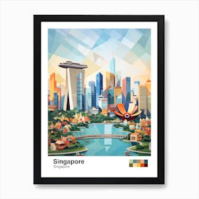 Singapore, Geometric Illustration 3 Poster Art Print