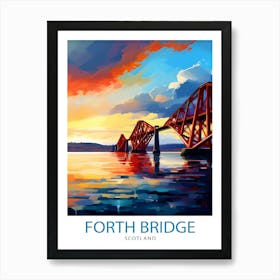 Forth Bridge Scotland Print Iconic Scottish Engineering Poster Firth Of Forth Wall Art Edinburgh Landmark Decor Historical Structure Art Print
