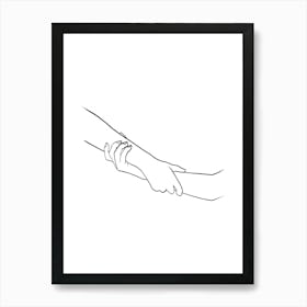 Hand Holding A Hand 1 Art Print