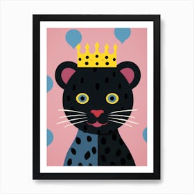 Little Panther 2 Wearing A Crown Art Print