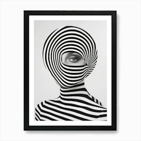 Woman In Black And White 2 Art Print