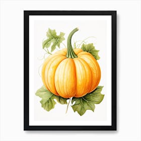 Carnival Squash Pumpkin Watercolour Illustration 3 Art Print