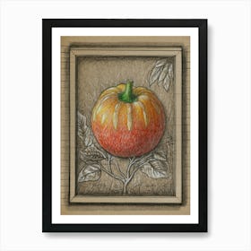 Pumpkin In A Frame Art Print