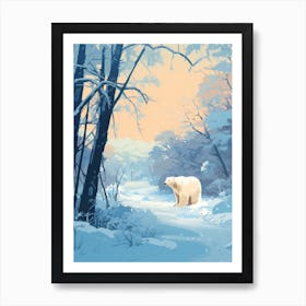 Winter Polar Bear 5 Illustration Art Print