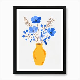 Blue Flowers In A Vase 12 Art Print