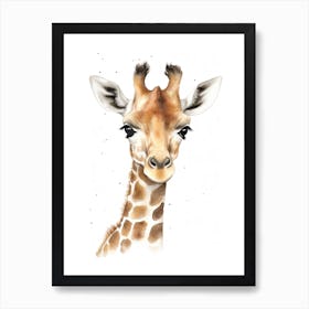 Baby Giraffe Watercolour Nursery 11 Art Print