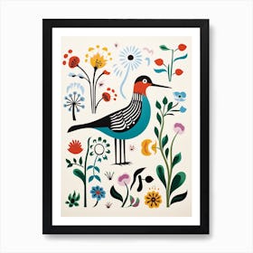 Scandinavian Bird Illustration Dunlin 2 Art Print