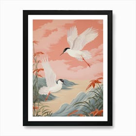 Vintage Japanese Inspired Bird Print Common Tern 3 Art Print