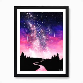 Star Gazing Pink Art Print